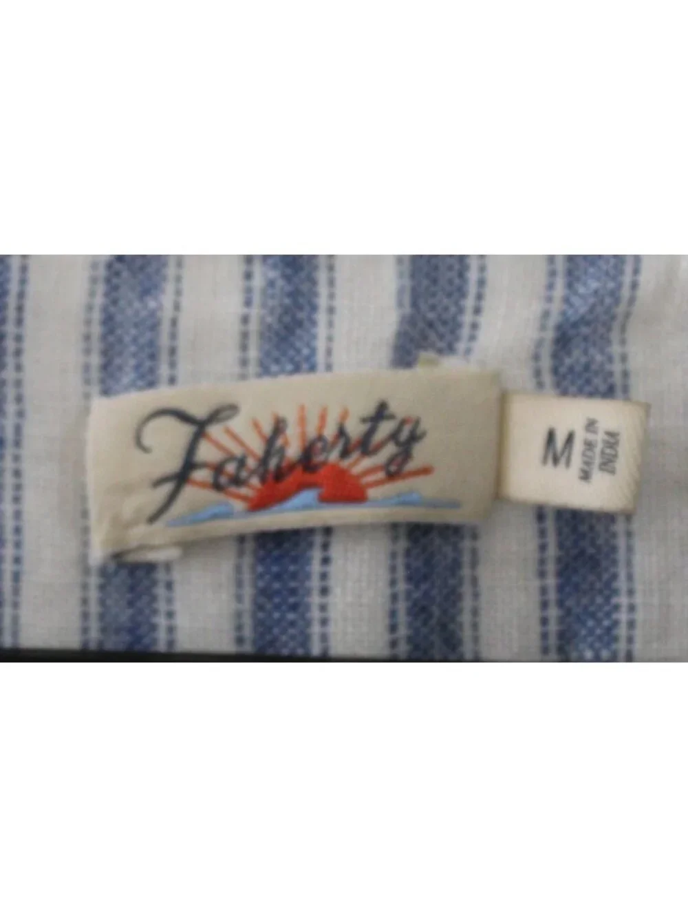 Faherty Margaux 100% Linen Blue&White Striped Sleeveless Dress Size Medium -Flaw - Picture 7 of 10